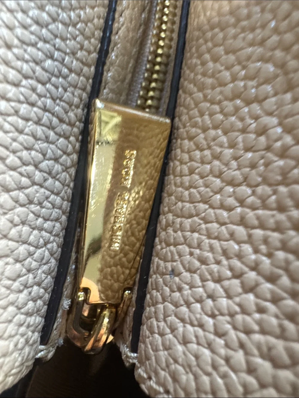 Michael Kors Metallic Nude Leather Tote with Gold Hardware